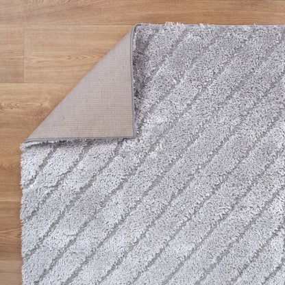 Pebble Modern Silver Shag Rug