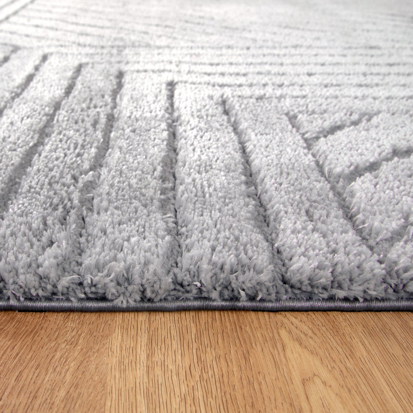 Pebble Modern Silver Shag Rug
