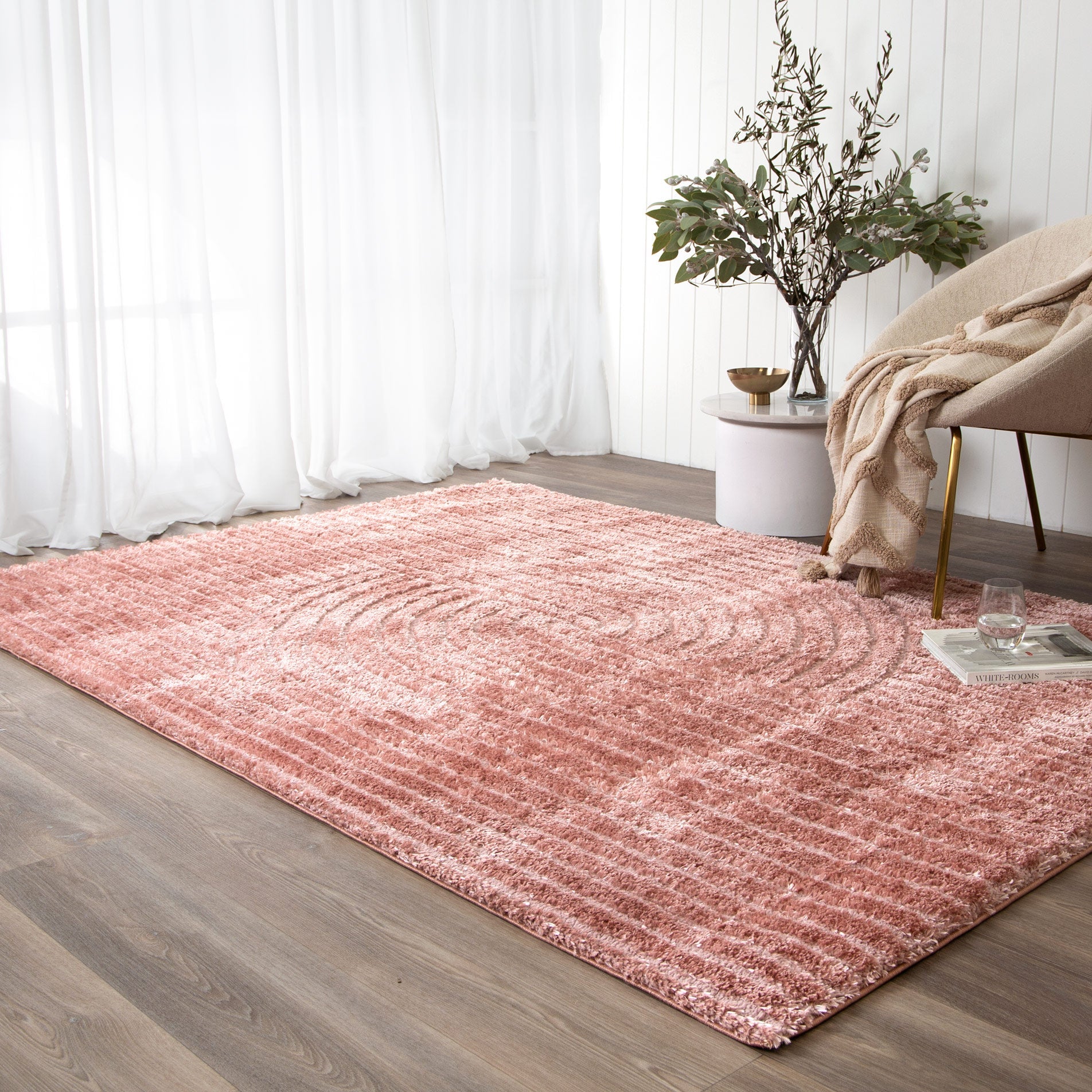 Pebble Dior Blush Shag Rug