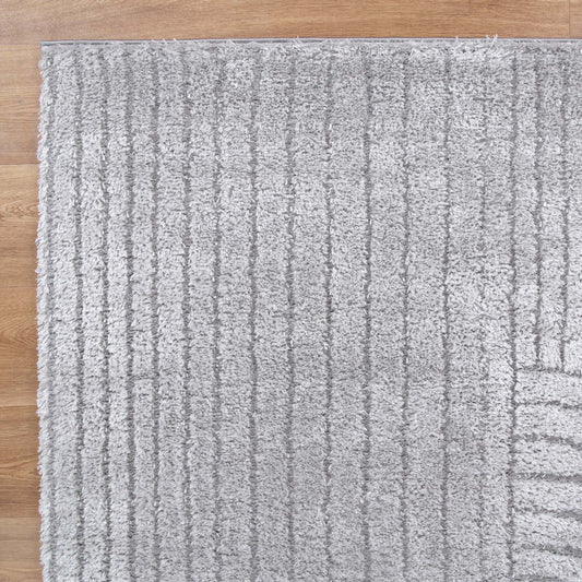 Pebble Dior Silver Shag Rug