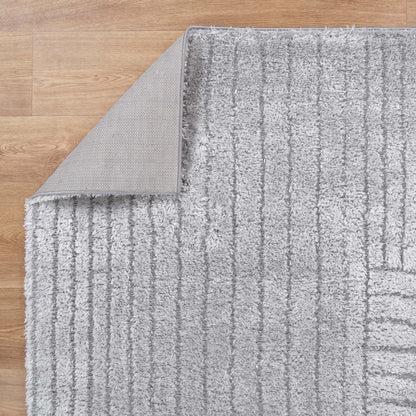 Pebble Dior Silver Shag Rug