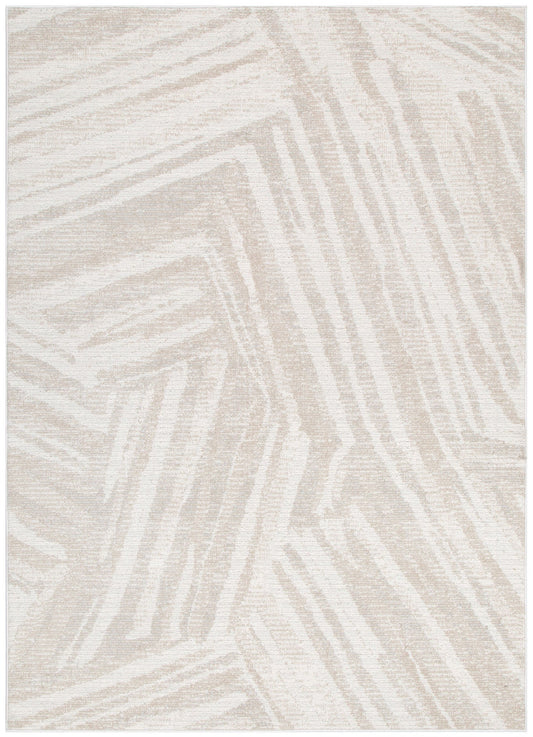 Solstice Geo Lines Beige Cream Rug - TOS1
