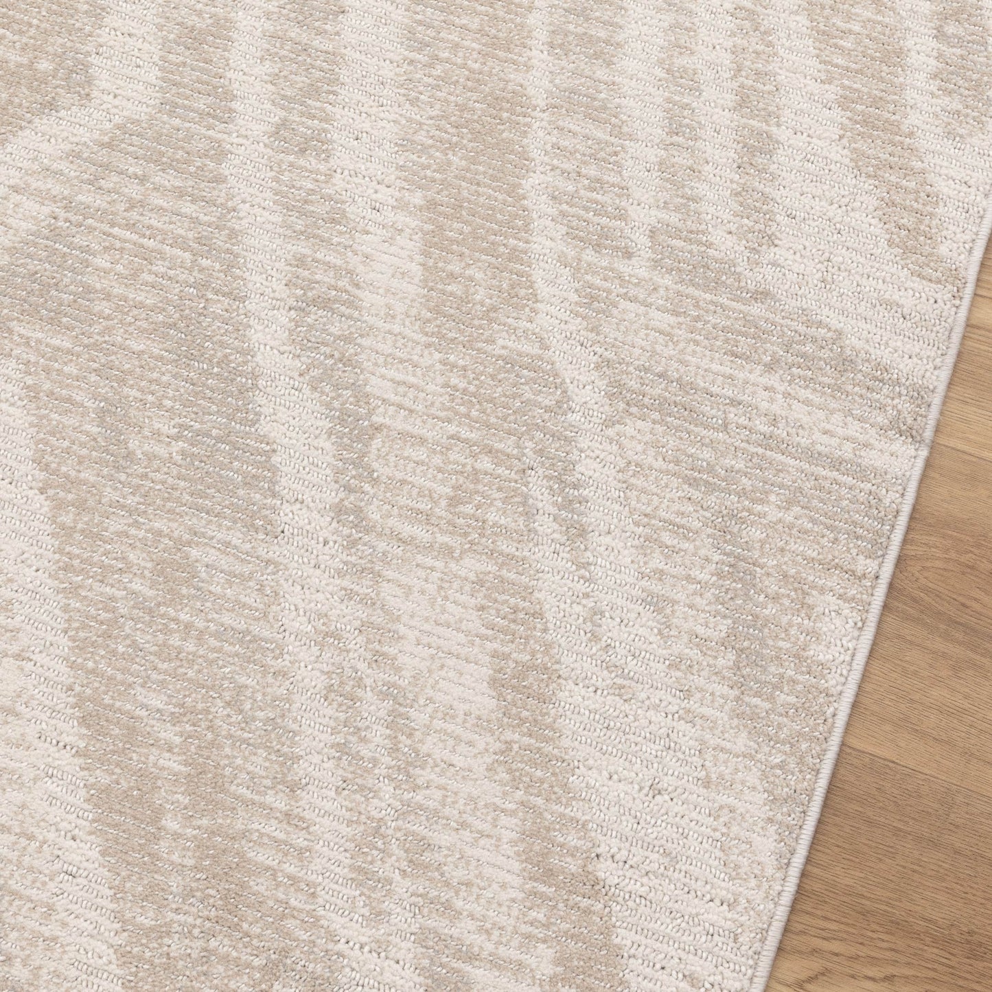 Solstice Geo Lines Beige Cream Rug - TOS1