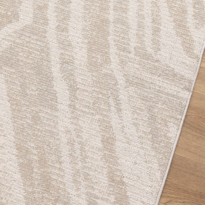 Solstice Geo Lines Beige Cream Rug - TOS1