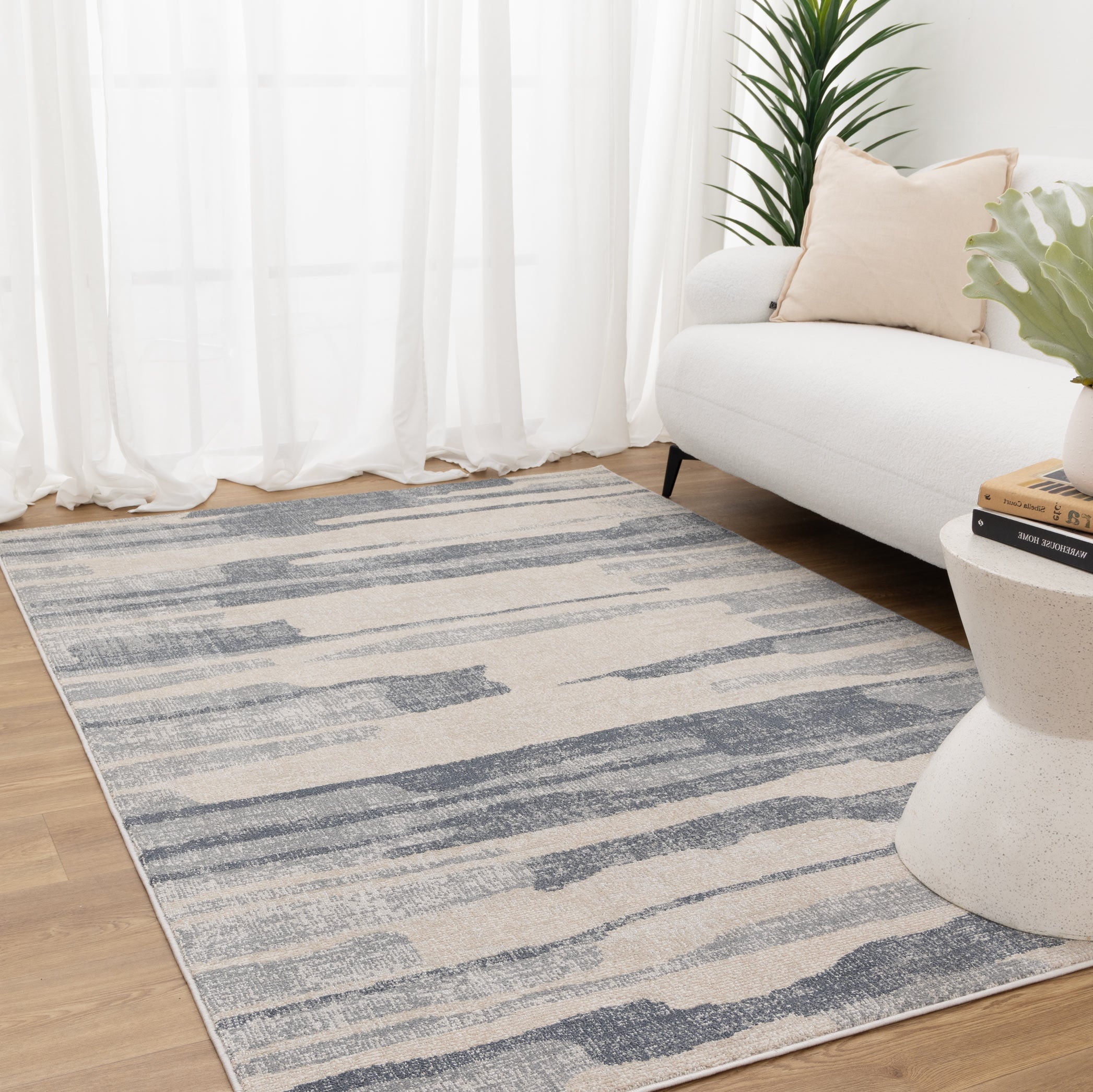 Solstice Watercolour Blue Rug - TOS3