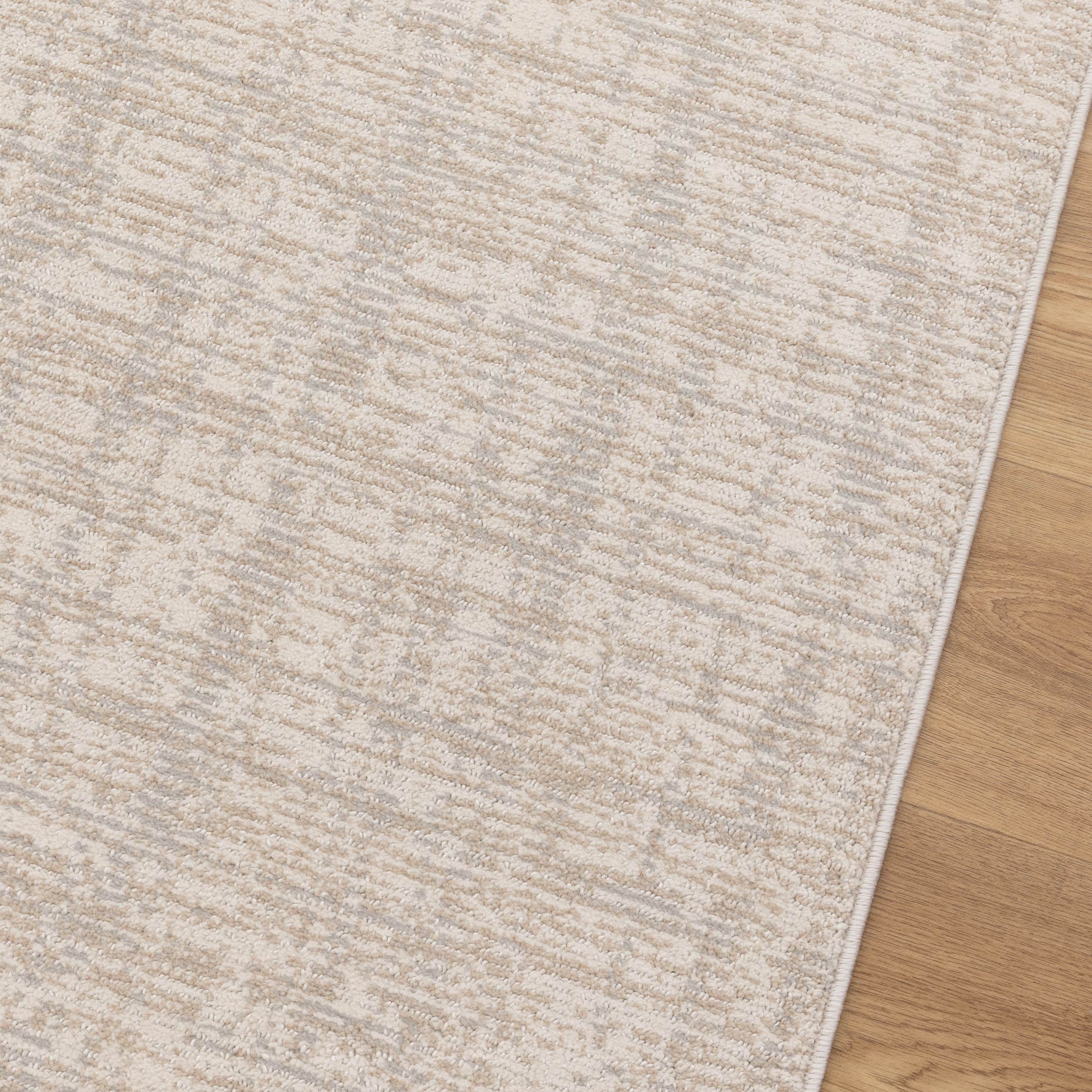 Solstice Distressed Lines Grey Beige Rug - TOS4