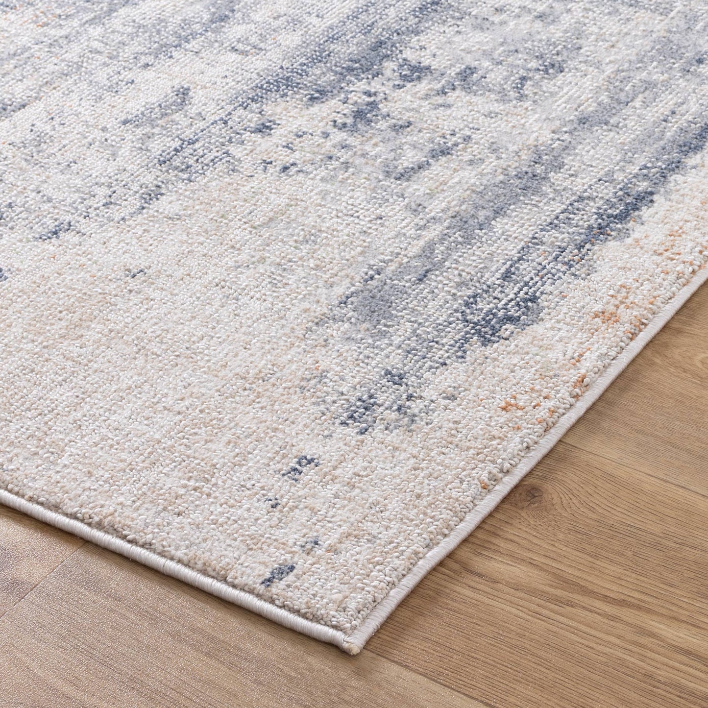 Solstice Distressed Splash Beige Blue Rug TOS5