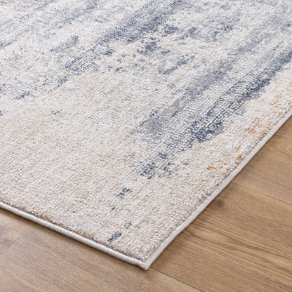 Solstice Distressed Splash Beige Blue Rug TOS5