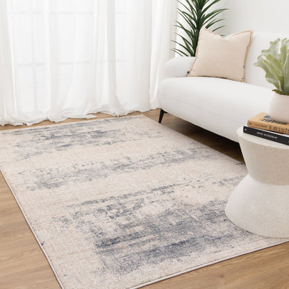 Solstice Distressed Splash Beige Blue Rug TOS5