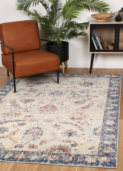 Zeyra Royal Cream & Navy Transitional Rug