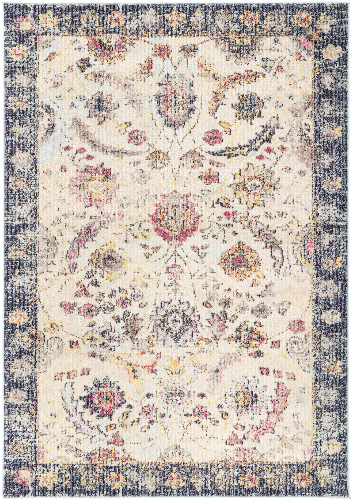 Zeyra Royal Cream & Navy Transitional Rug