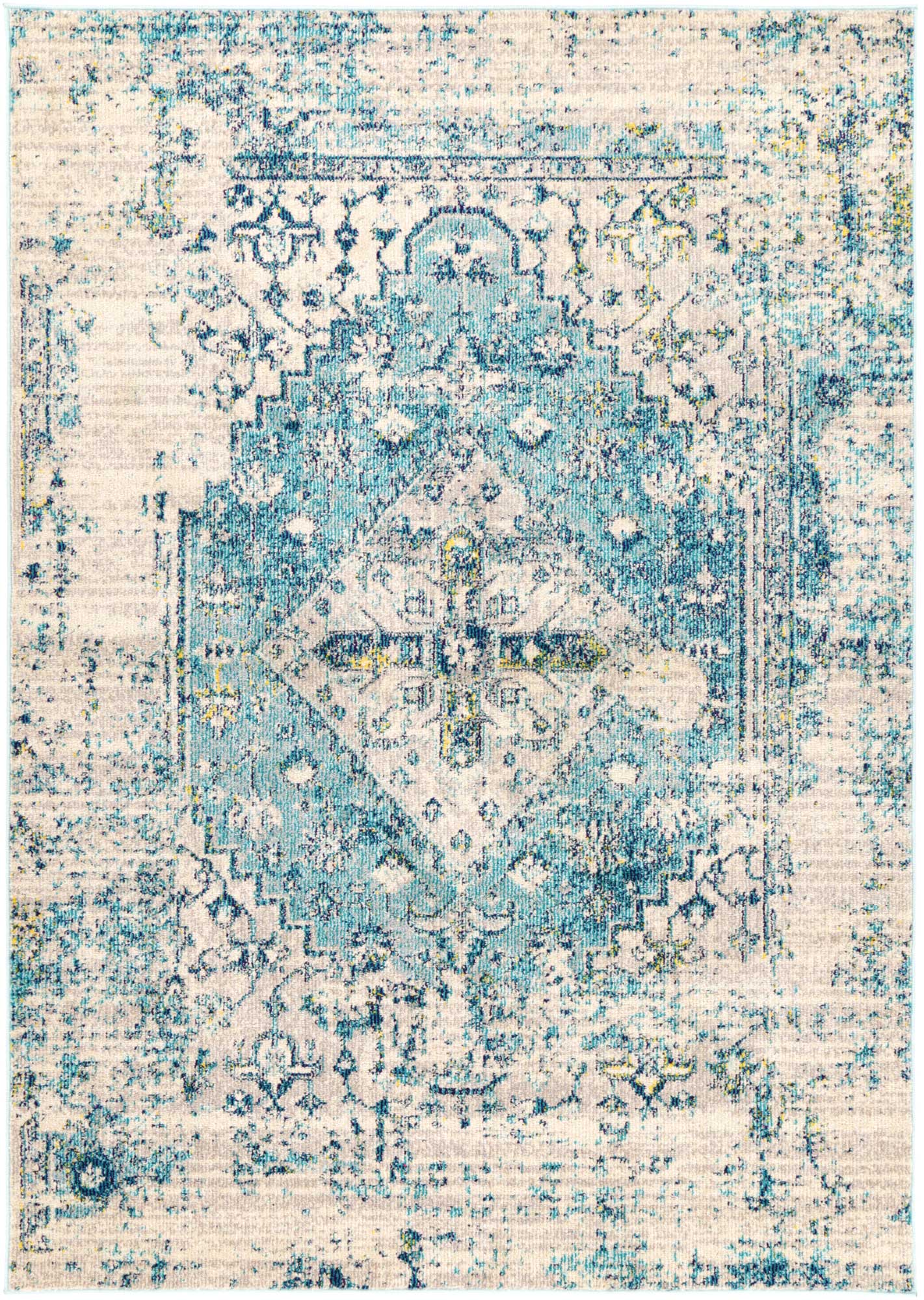 Zeyra Faded Cream & Blue Transitional Rug