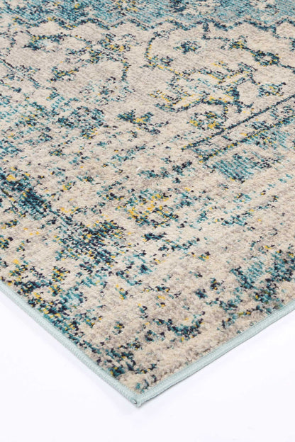 Zeyra Faded Cream & Blue Transitional Rug