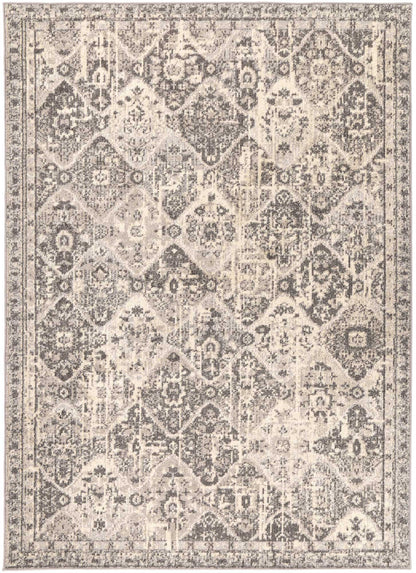 Zeyra Diamond Grey & Cream Transitional Rug