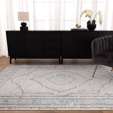 Canyon Oriental Grey Blue Rug