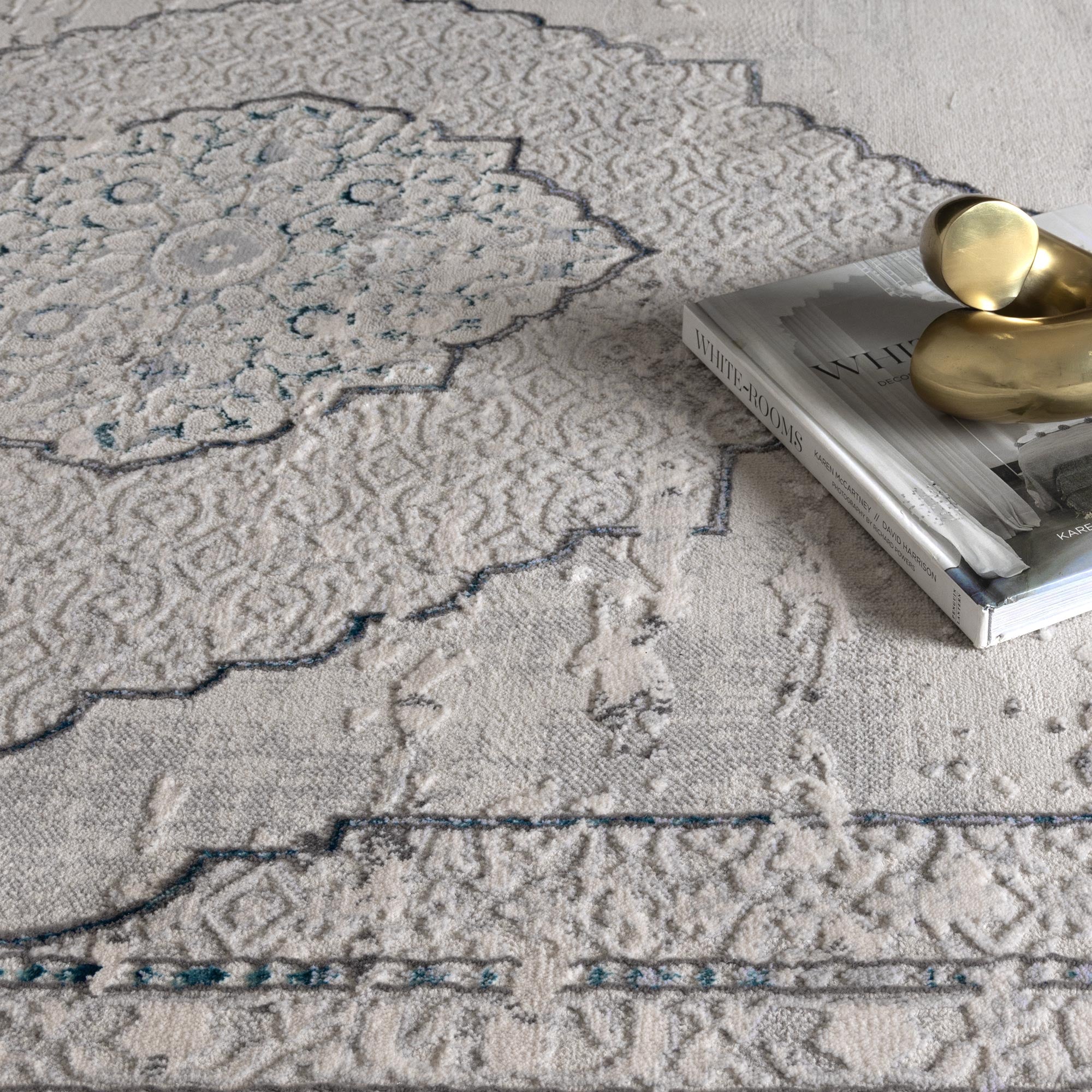 Canyon Oriental Grey Blue Rug