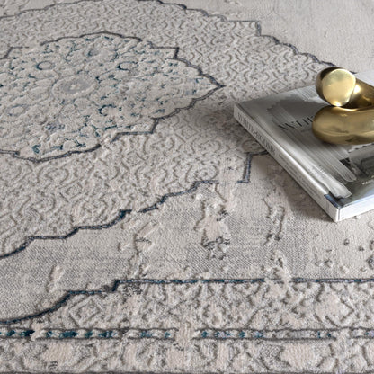 Canyon Oriental Grey Blue Rug