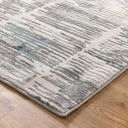 Canyon Abstract Grey Blue Rug