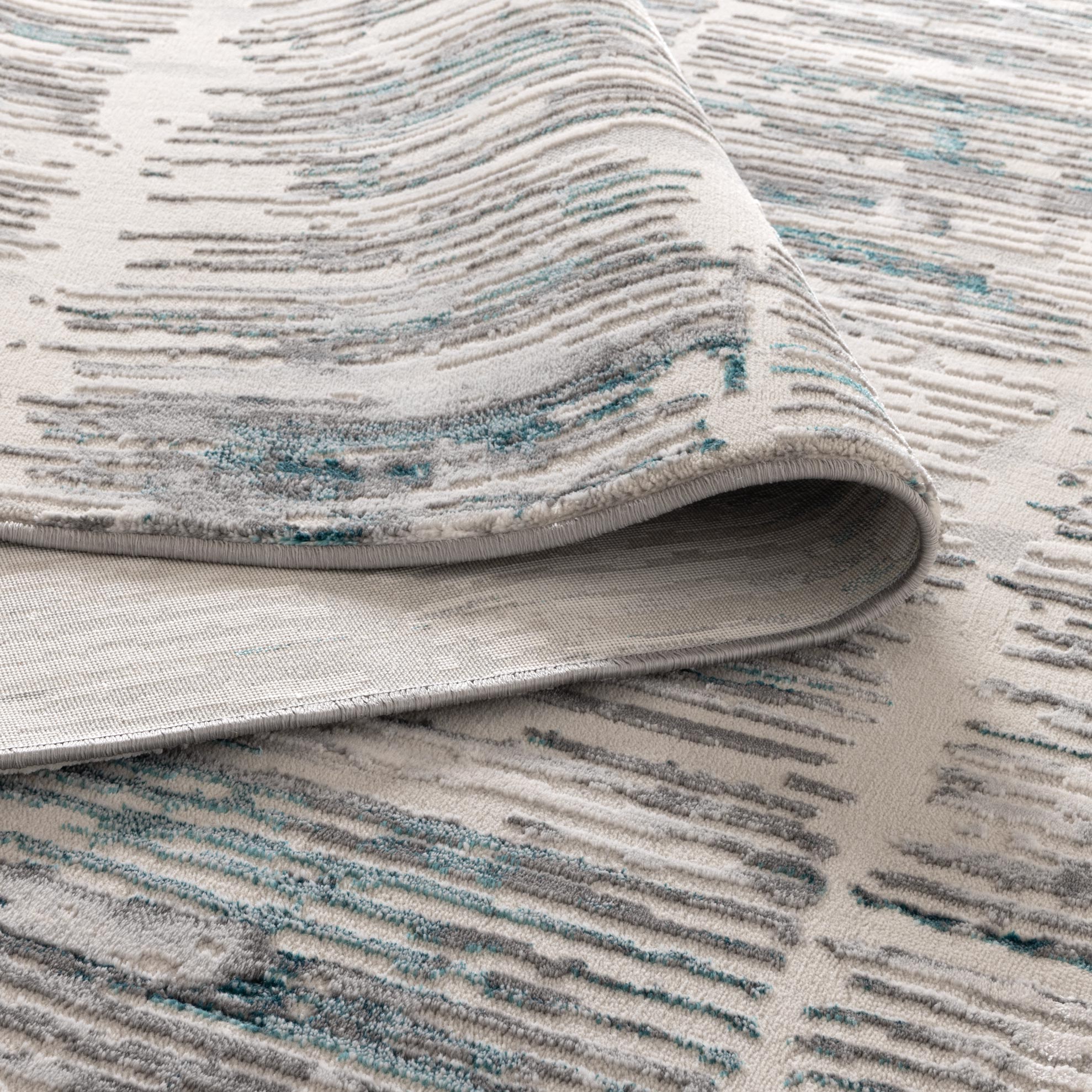 Canyon Abstract Grey Blue Rug