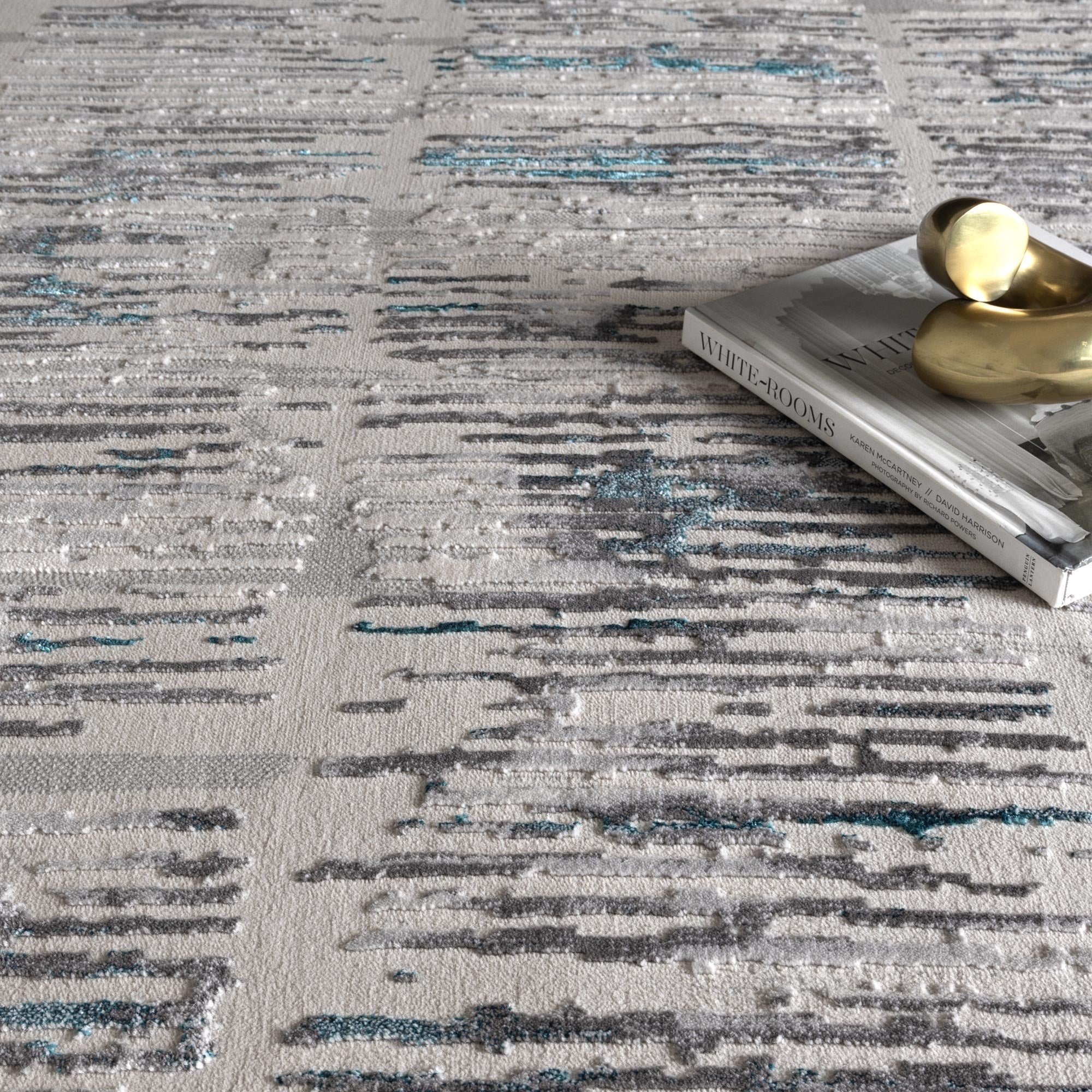 Canyon Abstract Grey Blue Rug