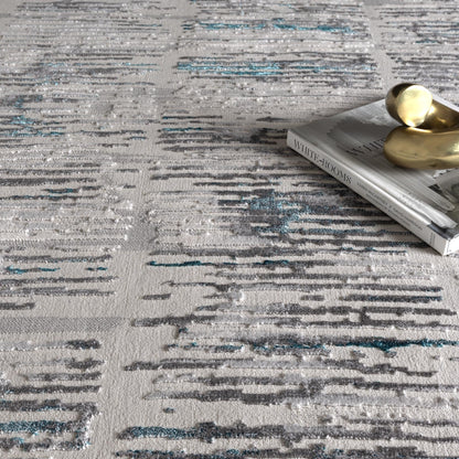 Canyon Abstract Grey Blue Rug