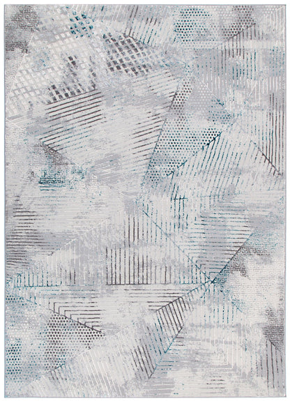 Canyon Geometric Grey Blue Rug