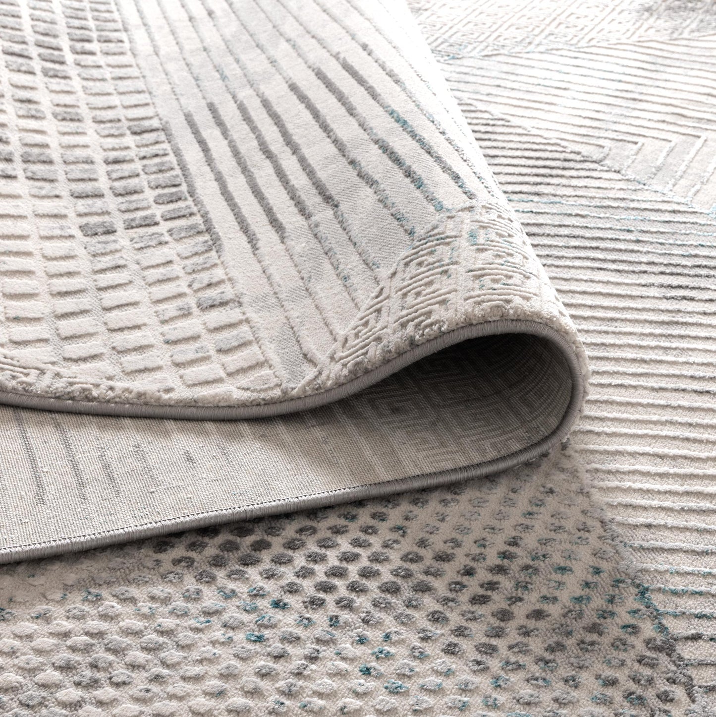 Canyon Geometric Grey Blue Rug