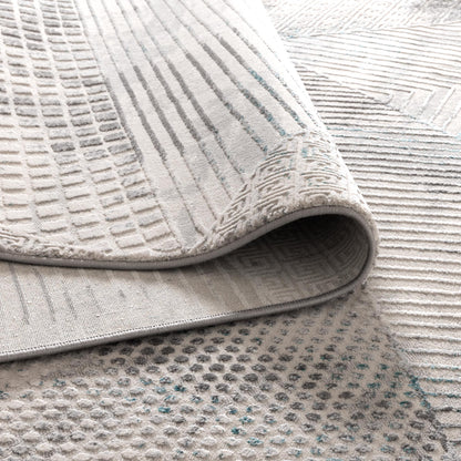 Canyon Geometric Grey Blue Rug