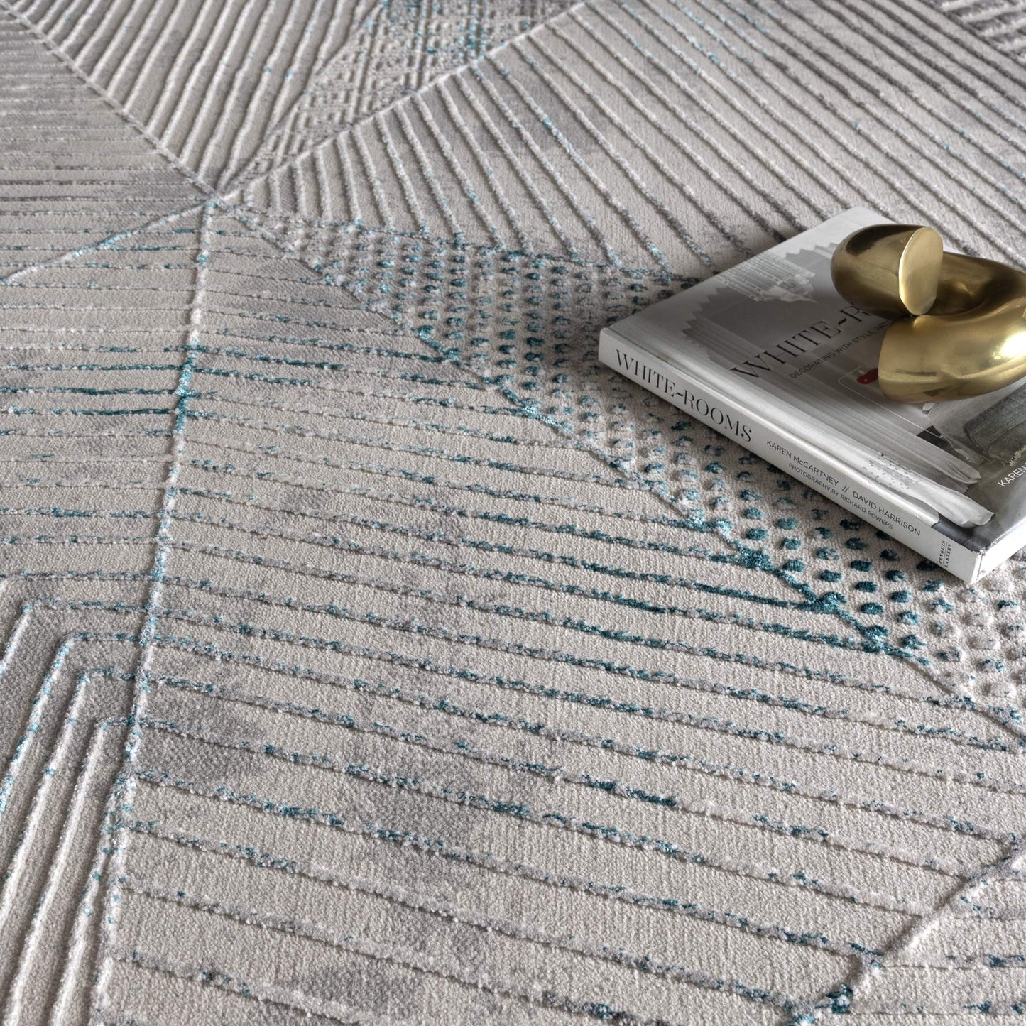 Canyon Geometric Grey Blue Rug