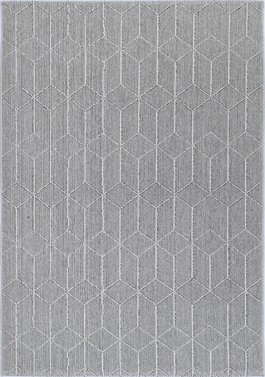 Torrelle Totori Ash Geometric Flatweave Rug