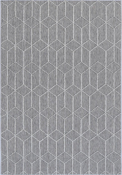 Torrelle Sikua Grey Geometric Flatweave Rug
