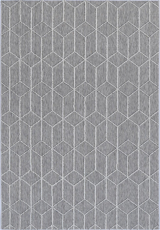 Torrelle Sikua Grey Geometric Flatweave Rug