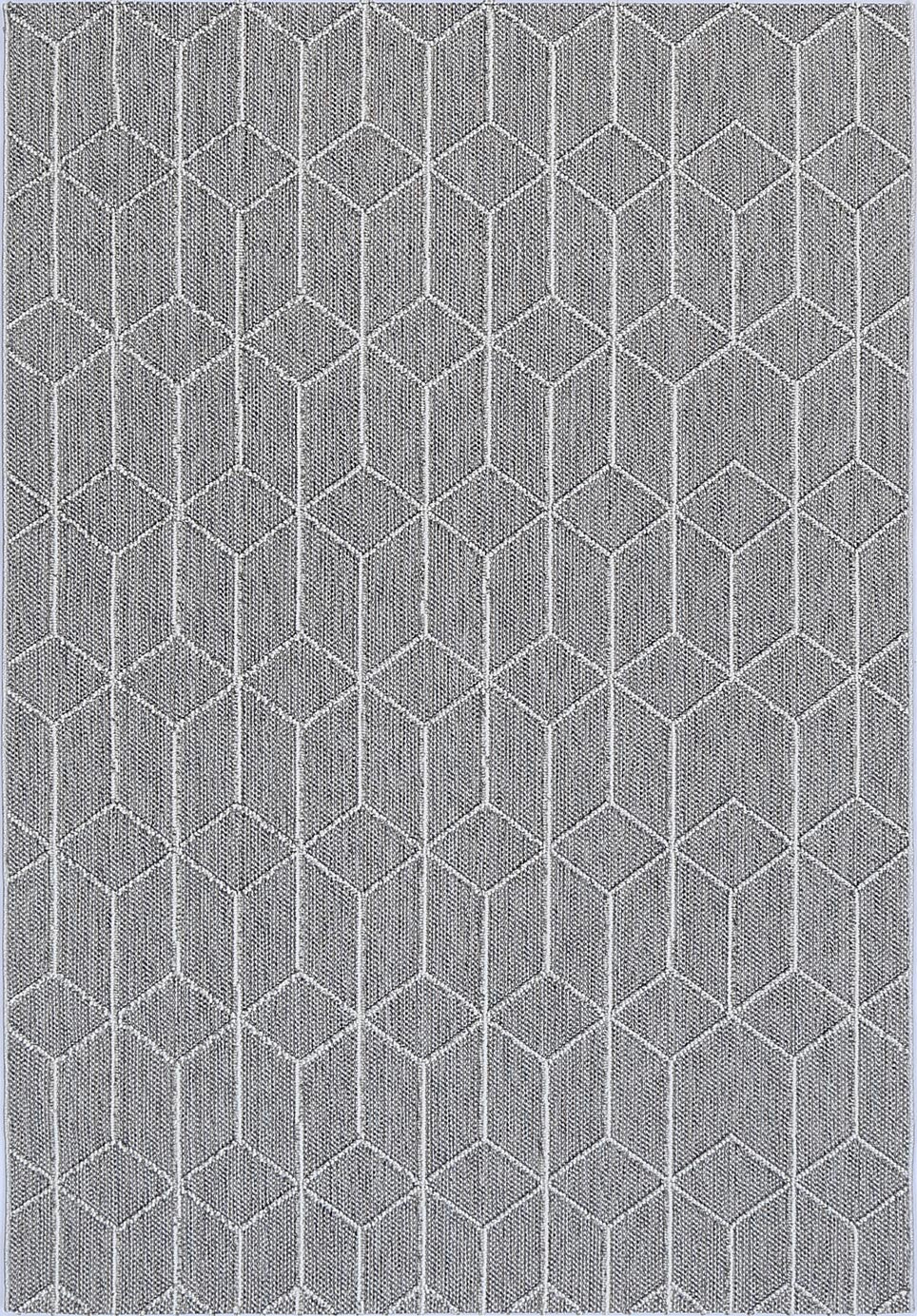 Torrelle Sikua Grey Geometric Flatweave Rug