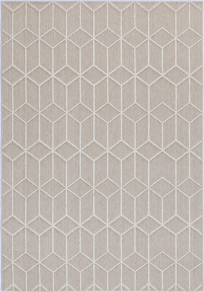 Torrelle Maemae Beige Geometric Flatweave Rug
