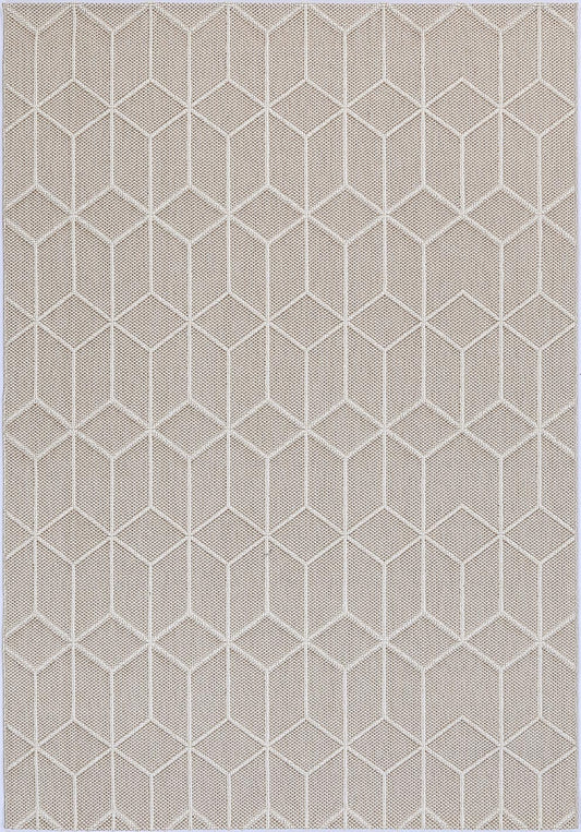 Torrelle Maemae Beige Geometric Flatweave Rug