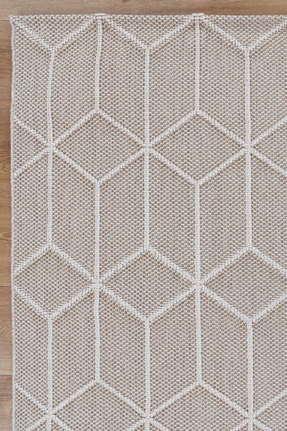 Torrelle Maemae Beige Geometric Flatweave Rug