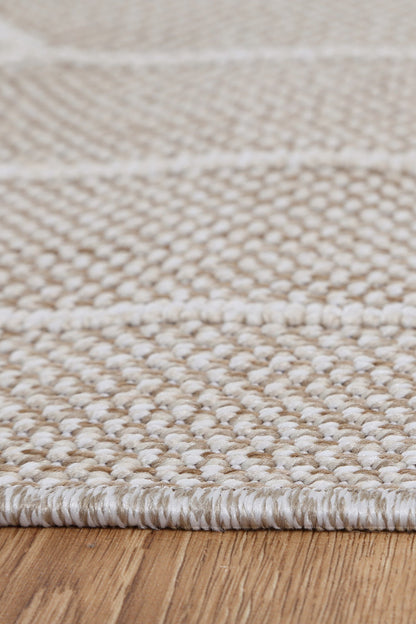 Torrelle Maemae Beige Geometric Flatweave Rug