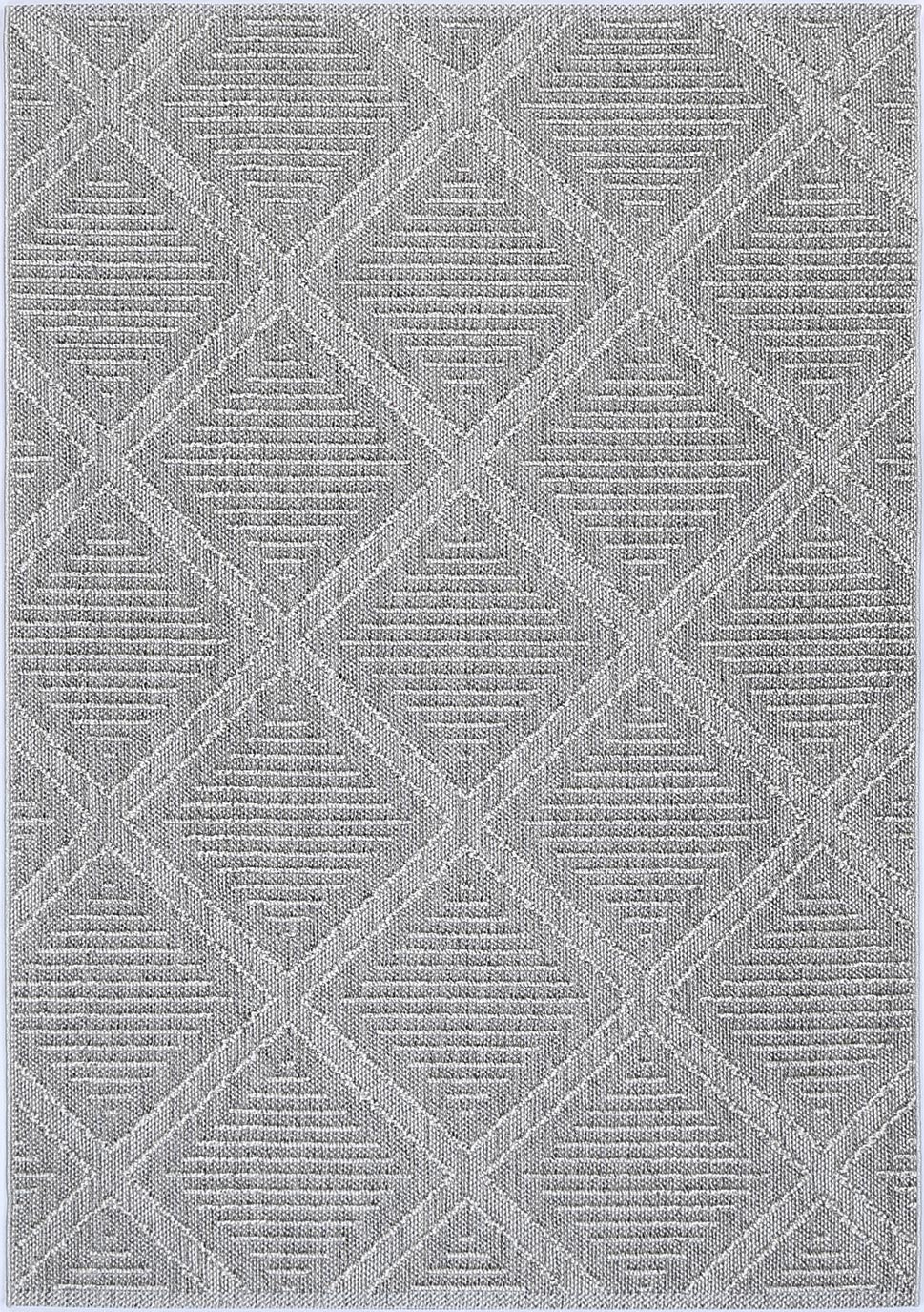 Torrelle Vouza Grey Geometric Flatweave Rug