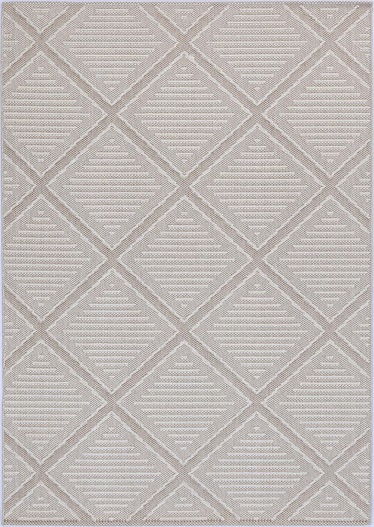 Torrelle Kenilorea Beige Geometric Flatweave Rug
