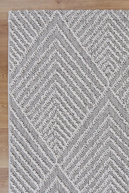 Torrelle Kini Grey Geometric Flatweave Rug