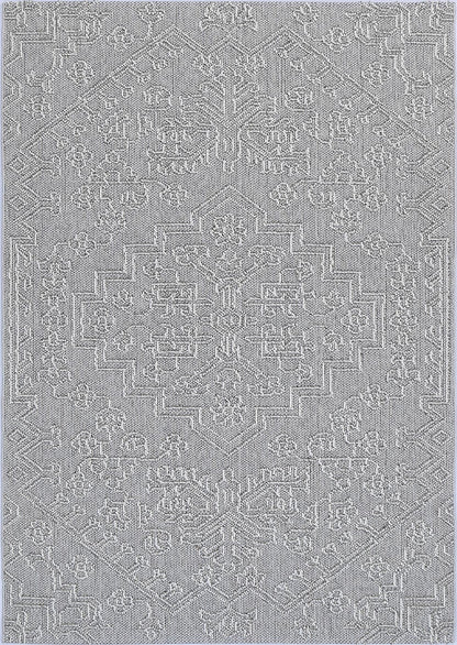 Torrelle Nori Grey Tribal Flatweave Rug