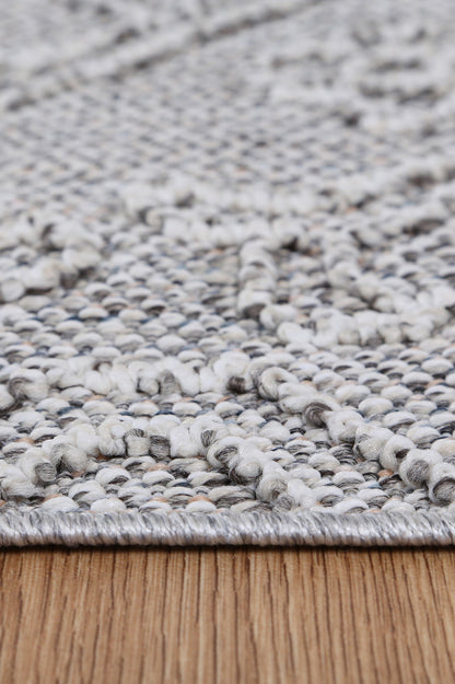 Torrelle Nori Grey Tribal Flatweave Rug
