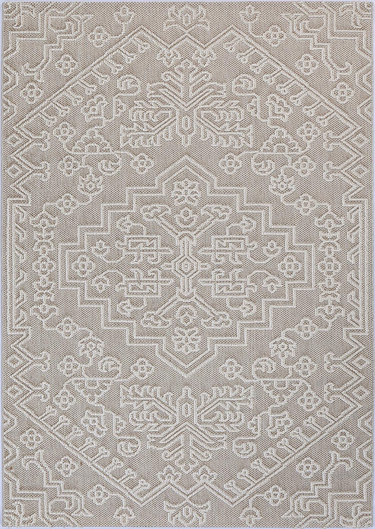 Torrelle Waita Beige Tribal Flatweave Rug