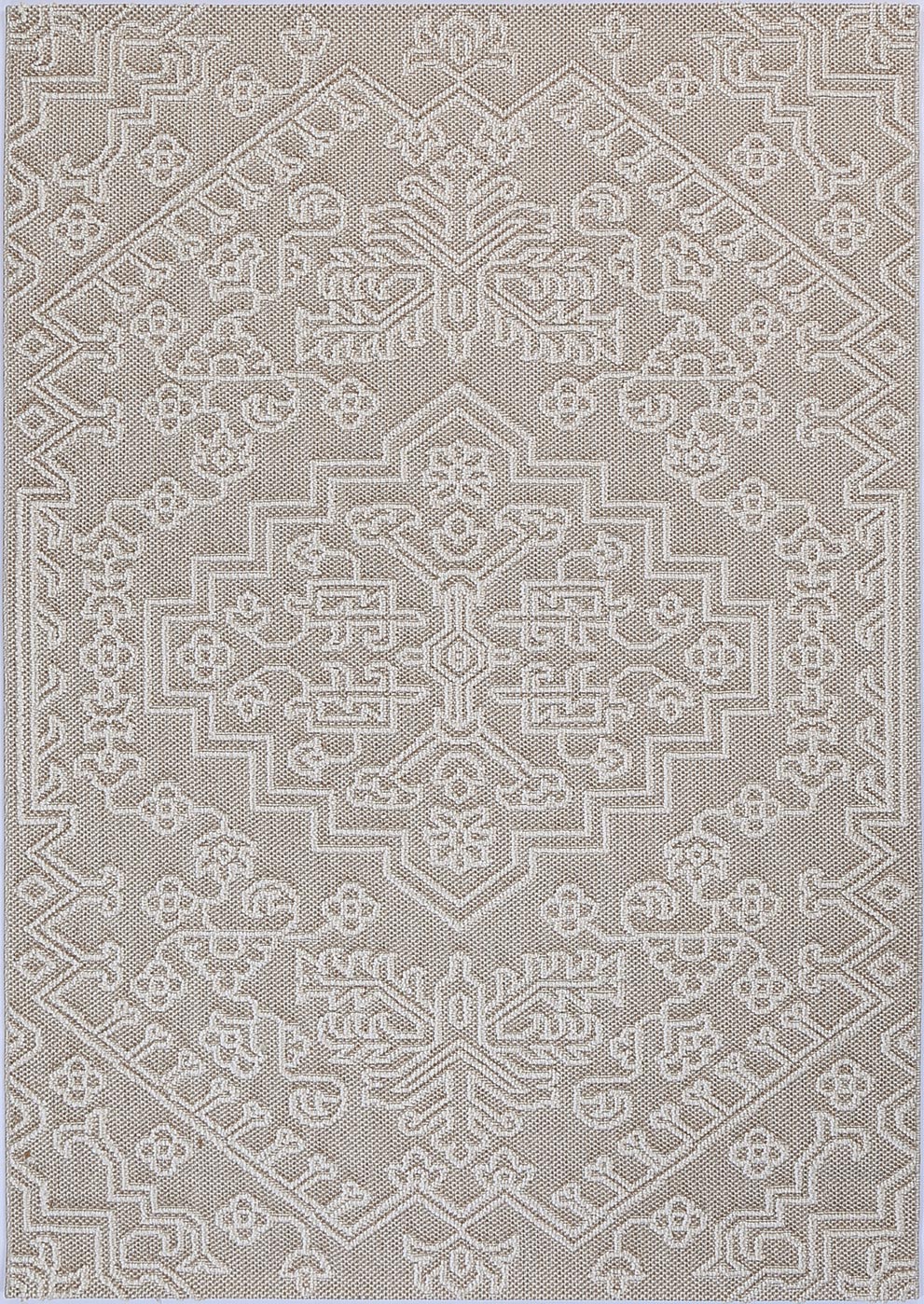 Torrelle Waita Beige Tribal Flatweave Rug