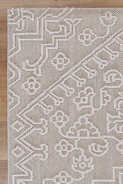 Torrelle Waita Beige Tribal Flatweave Rug