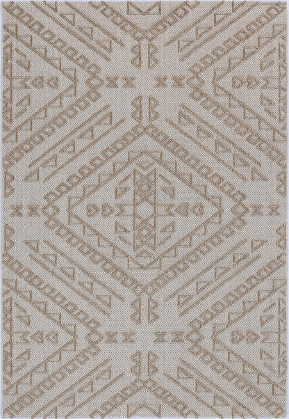 Torrelle Kilifa Beige Tribal Flatweave Rug