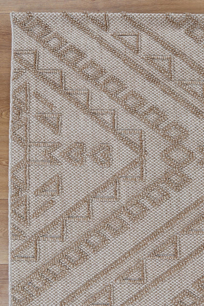 Torrelle Kilifa Beige Tribal Flatweave Rug