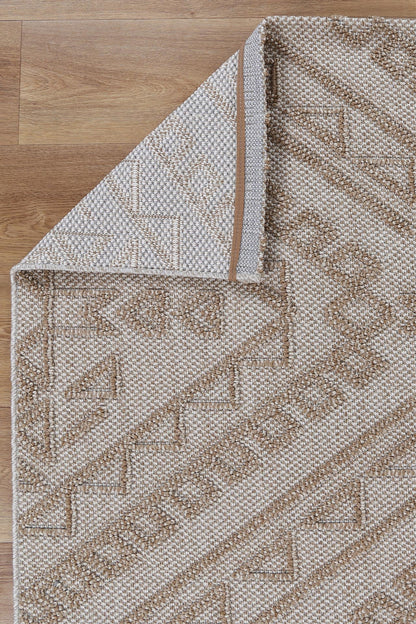 Torrelle Kilifa Beige Tribal Flatweave Rug