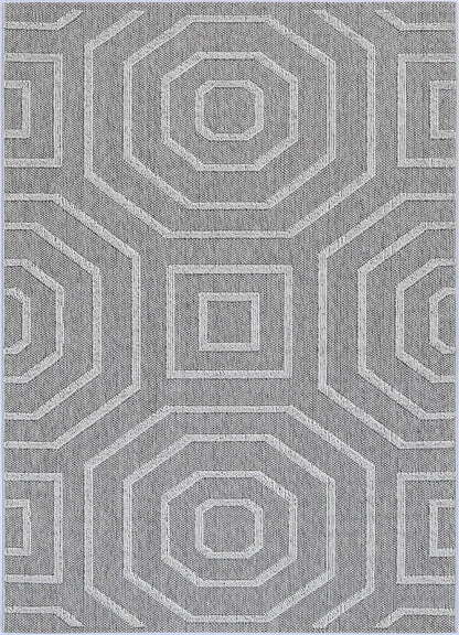 Torrelle Devesi Grey Geometric Flatweave Rug