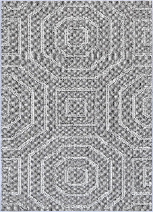 Torrelle Devesi Grey Geometric Flatweave Rug